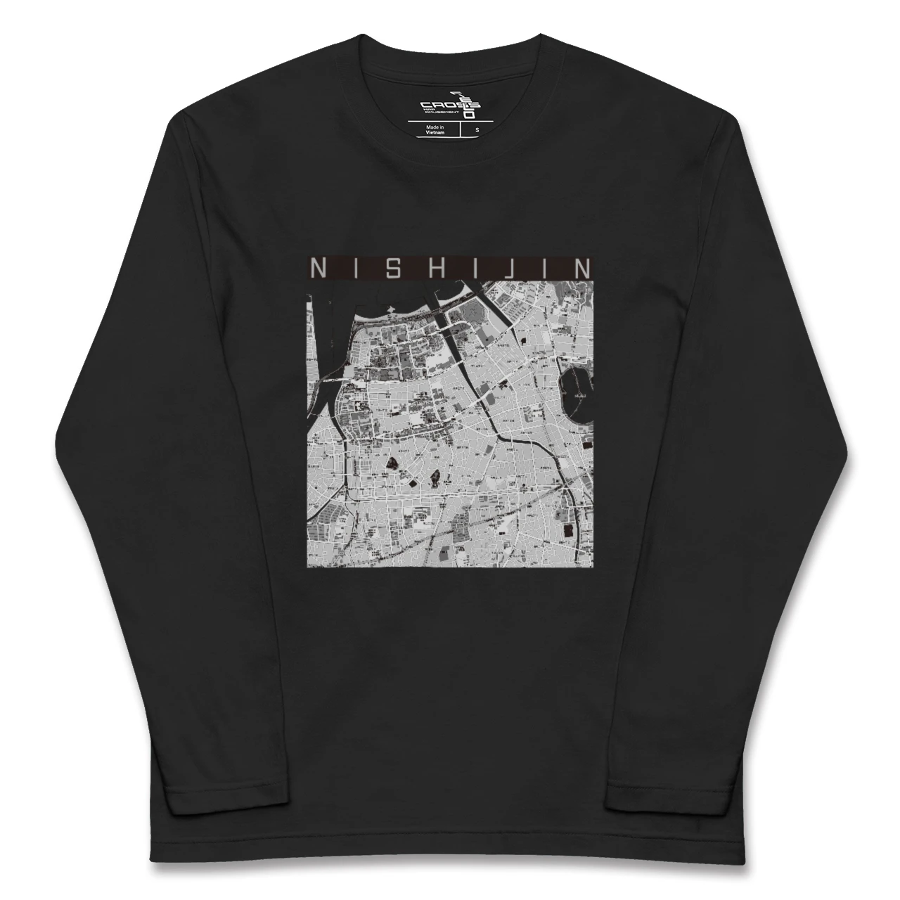 【西新（福岡県）】地図柄ロングスリーブTシャツ