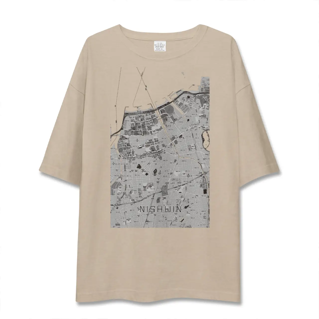 【西新（福岡県）】地図柄ビッグシルエットTシャツ