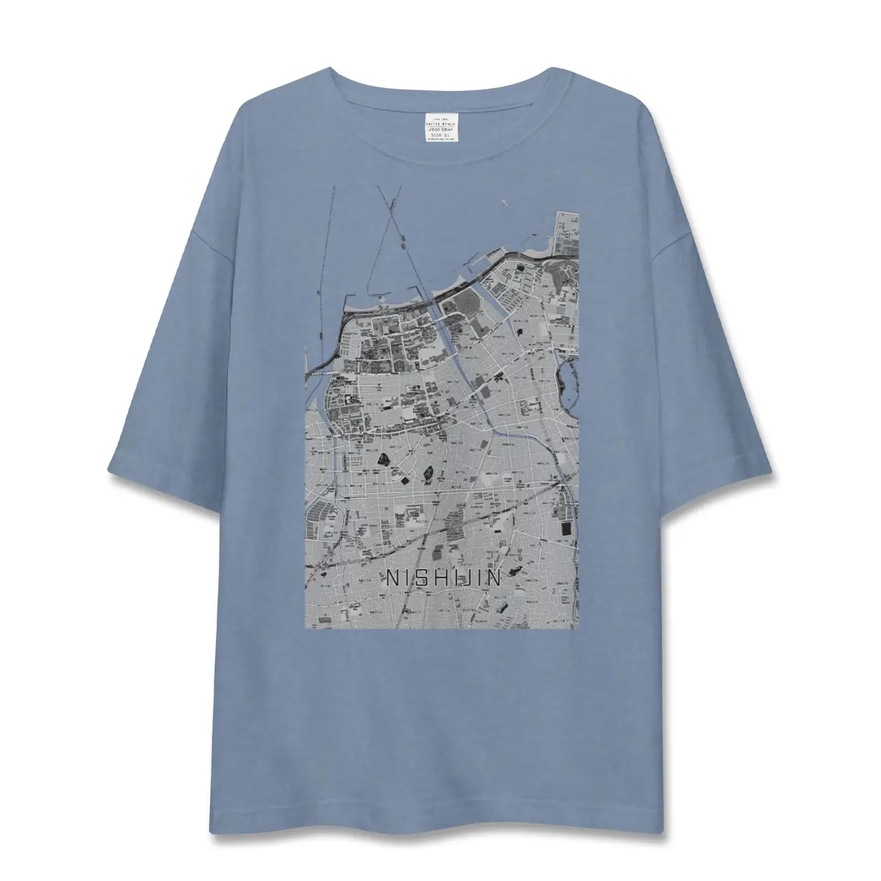 【西新（福岡県）】地図柄ビッグシルエットTシャツ