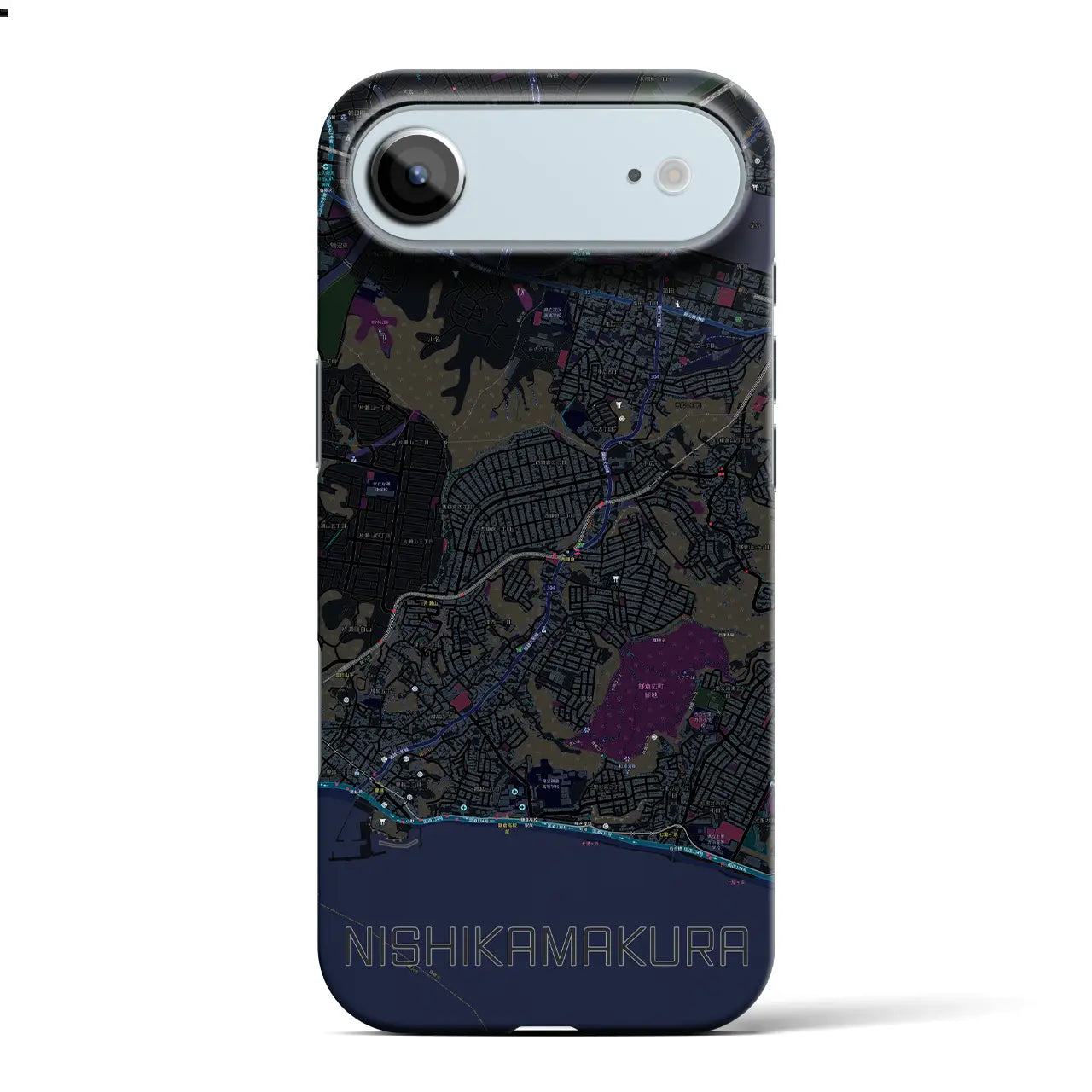 【西鎌倉（神奈川県）】地図柄iPhoneケース（バックカバータイプ）