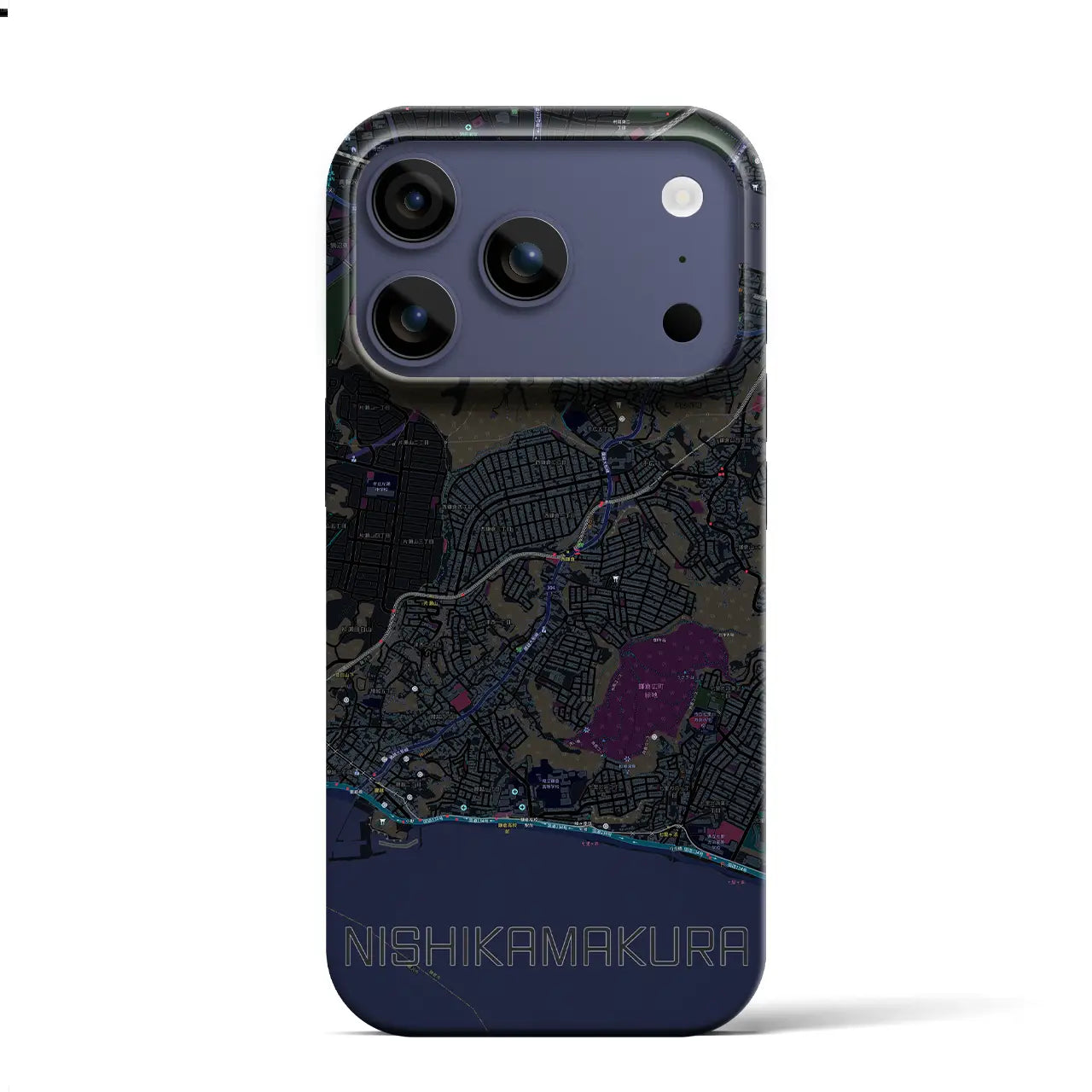 【西鎌倉（神奈川県）】地図柄iPhoneケース（バックカバータイプ）