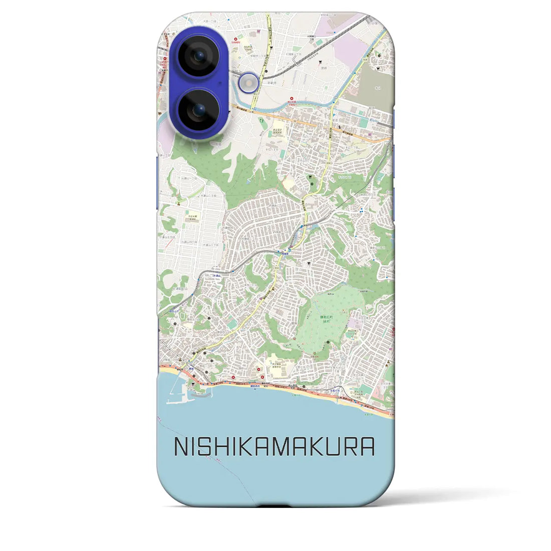 【西鎌倉(神奈川県)】地図柄iPhoneケース(バックカバータイプ)ナチュラル・iPhone 16 Pro Max 用