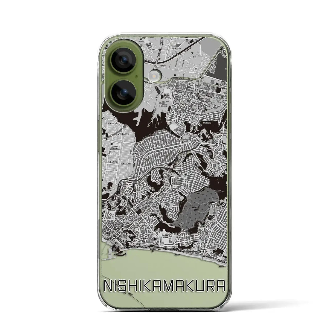 【西鎌倉(神奈川県)】地図柄iPhoneケース(クリアタイプ)モノトーン・iPhone 17 Pro Max 用