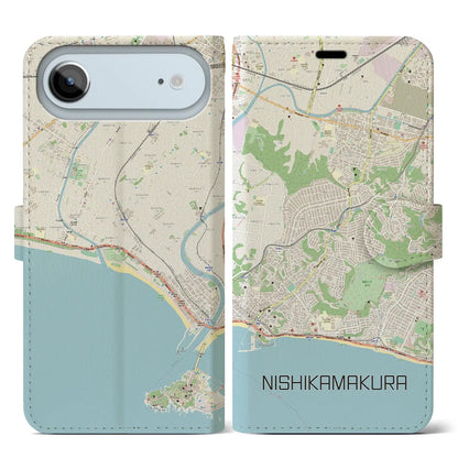 【西鎌倉（神奈川県）】地図柄iPhoneケース（手帳タイプ）