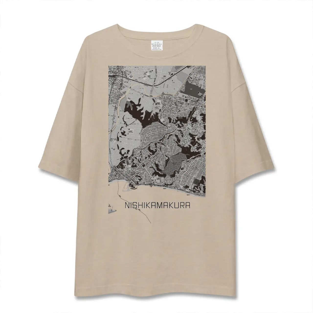 【西鎌倉（神奈川県）】地図柄ビッグシルエットTシャツ