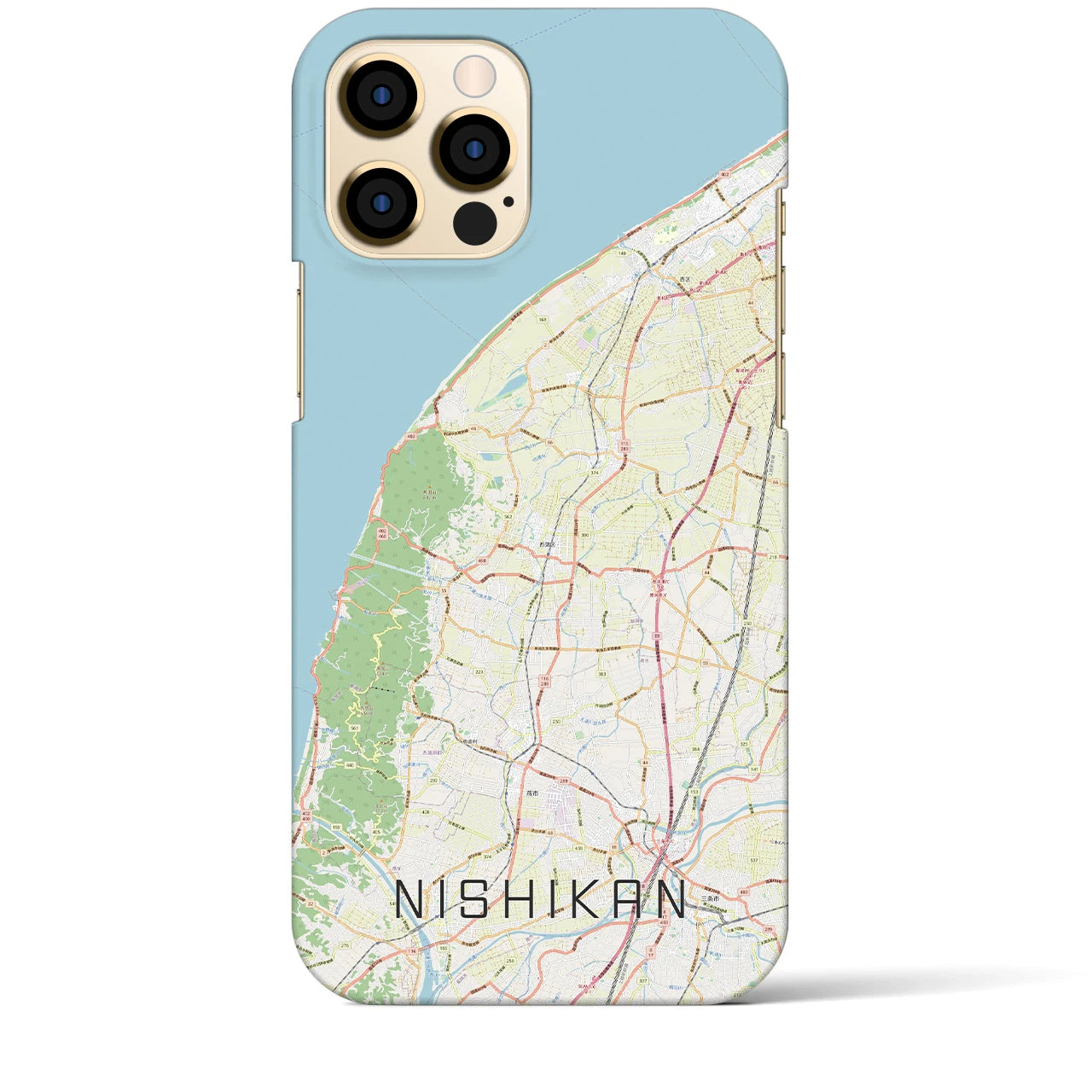 【西蒲（新潟県）】地図柄iPhoneケース（バックカバータイプ）