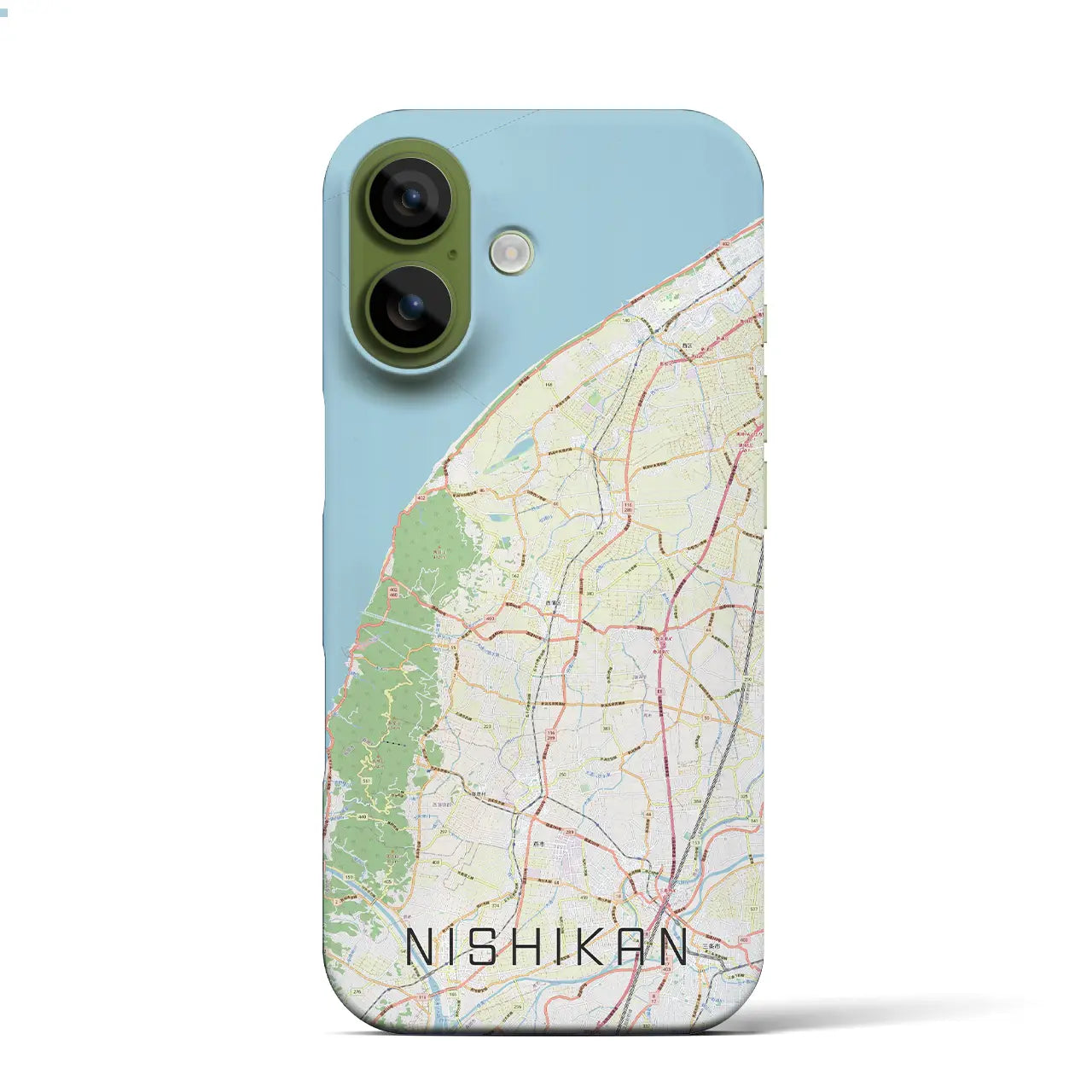 【西蒲（新潟県）】地図柄iPhoneケース（バックカバータイプ）