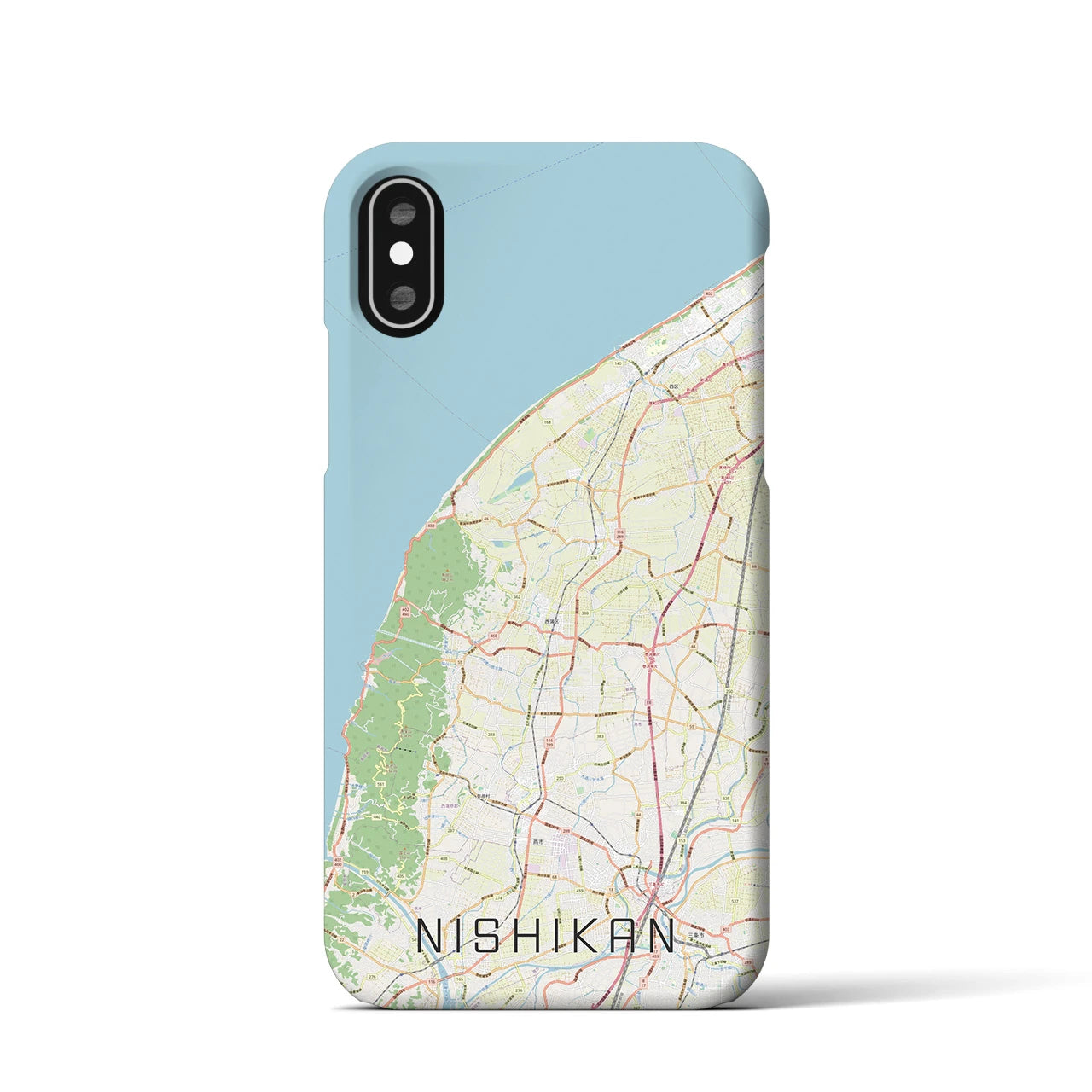 【西蒲（新潟県）】地図柄iPhoneケース（バックカバータイプ）