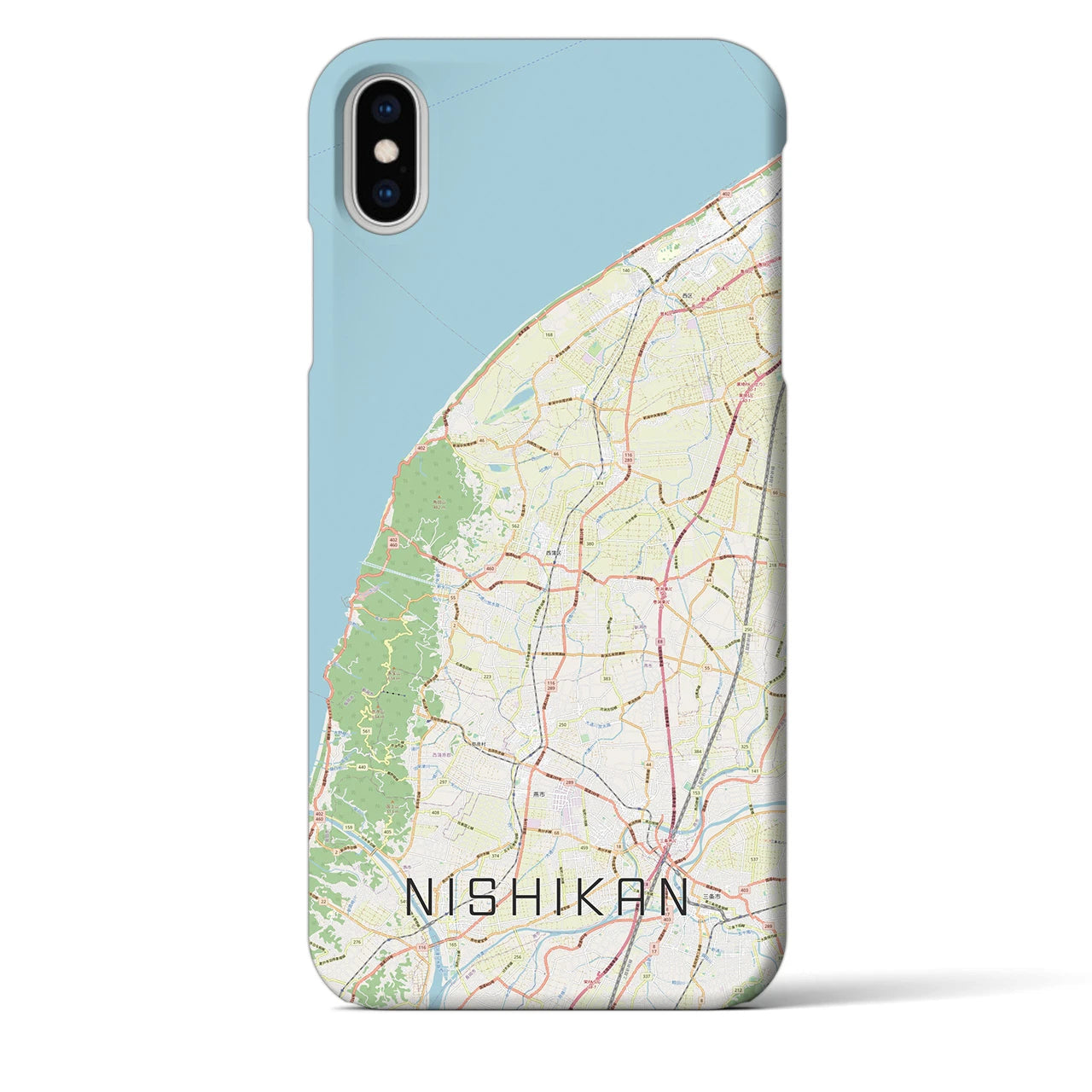 【西蒲（新潟県）】地図柄iPhoneケース（バックカバータイプ）