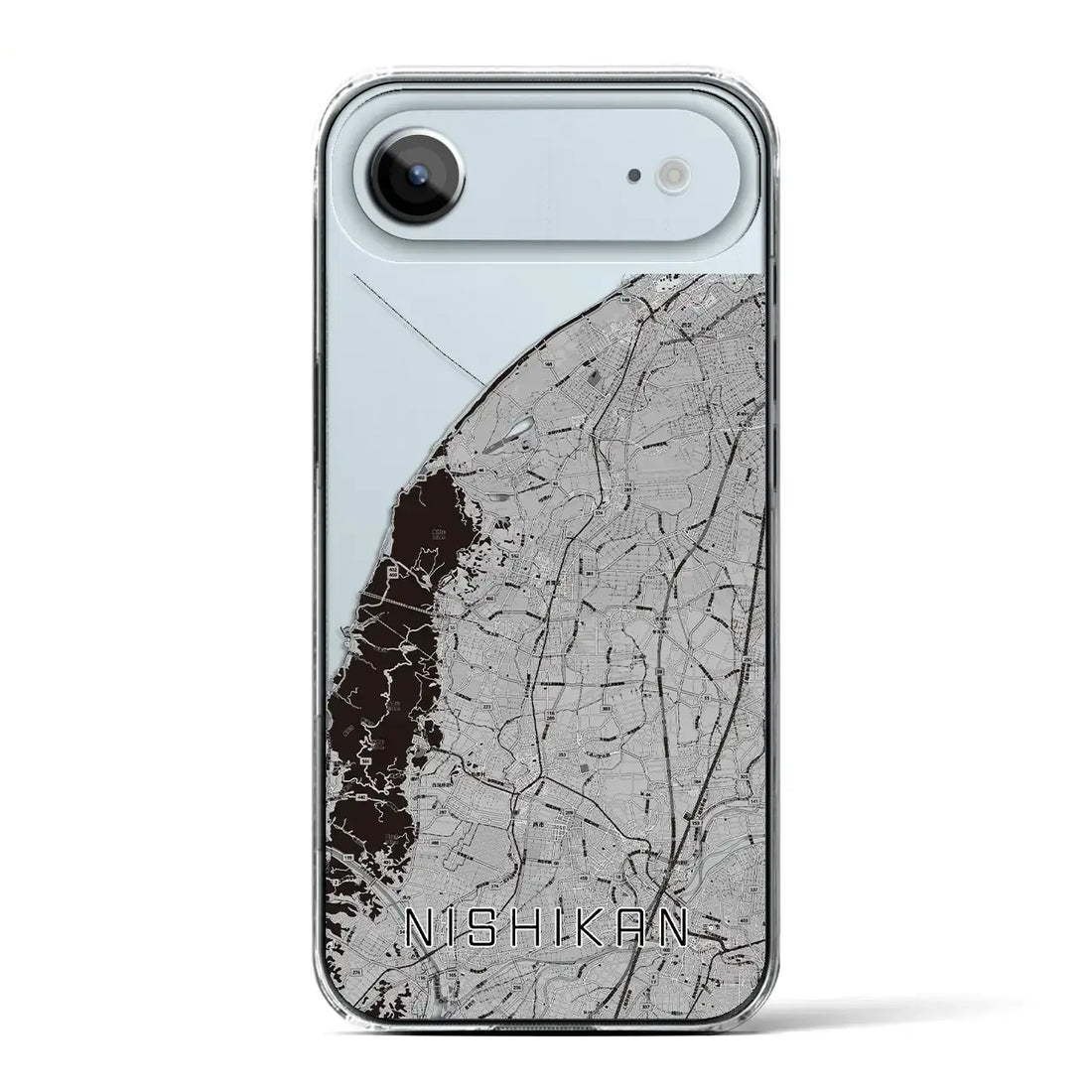 【西蒲(新潟県)】地図柄iPhoneケース(クリアタイプ)モノトーン・iPhone 17 Pro Max 用