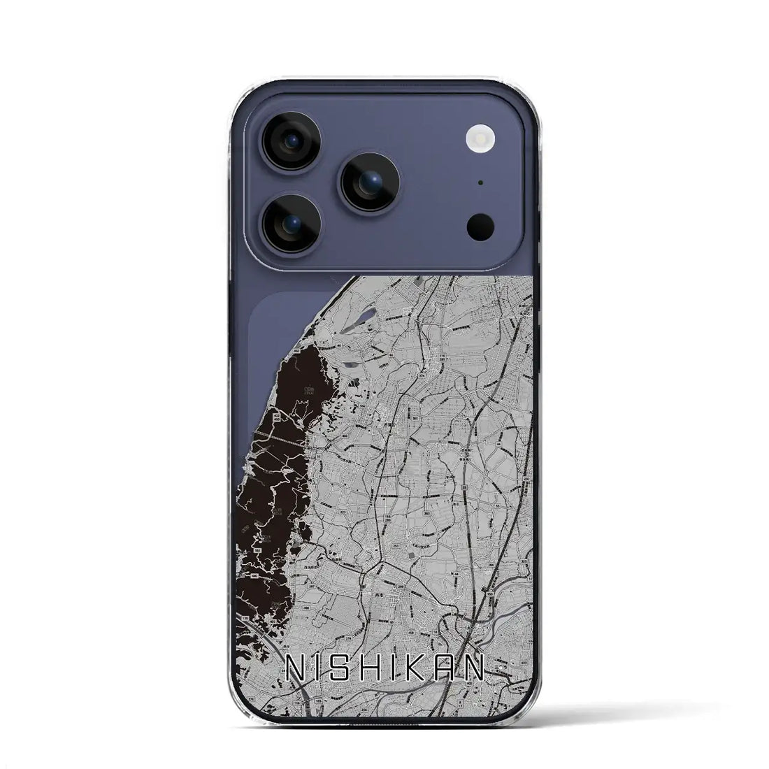 【西蒲(新潟県)】地図柄iPhoneケース(クリアタイプ)モノトーン・iPhone 17 Pro Max 用