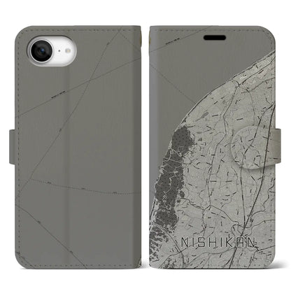 【西蒲（新潟県）】地図柄iPhoneケース（手帳タイプ）