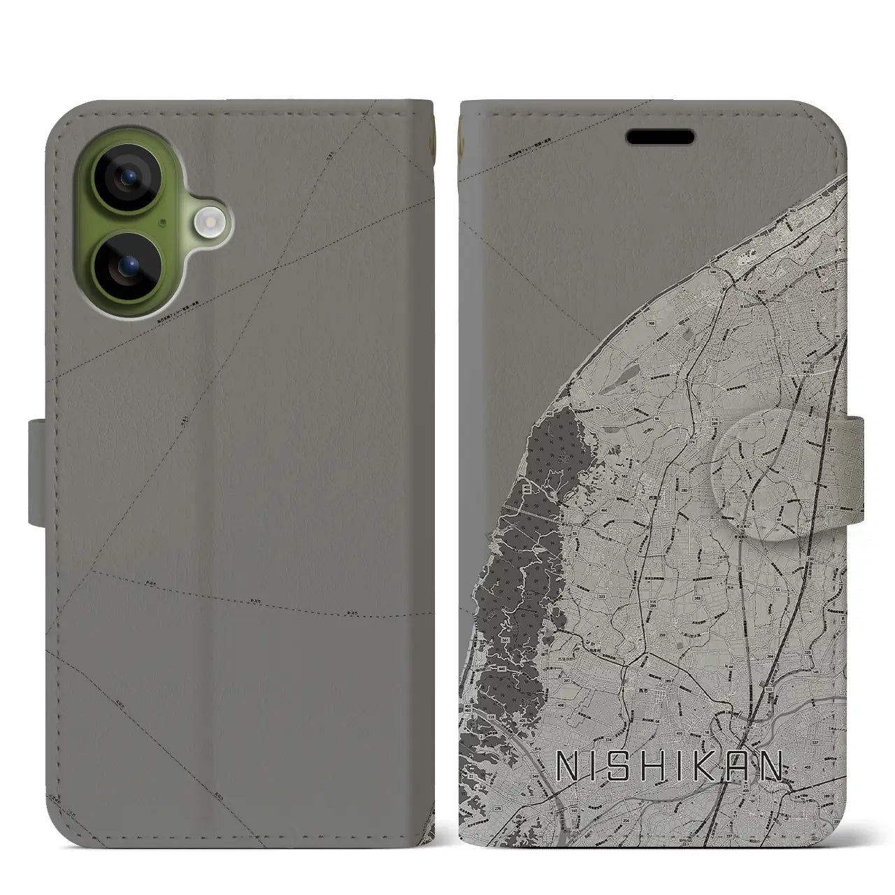 【西蒲（新潟県）】地図柄iPhoneケース（手帳タイプ）