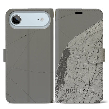 【西蒲（新潟県）】地図柄iPhoneケース（手帳タイプ）