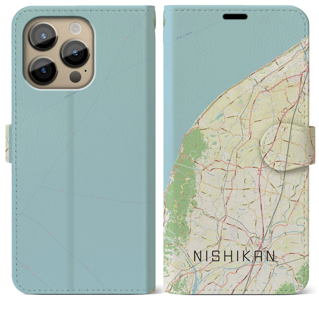 【西蒲（新潟県）】地図柄iPhoneケース（手帳タイプ）