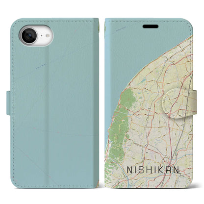 【西蒲（新潟県）】地図柄iPhoneケース（手帳タイプ）