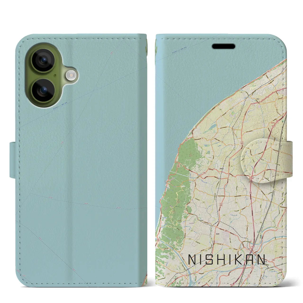 【西蒲（新潟県）】地図柄iPhoneケース（手帳タイプ）