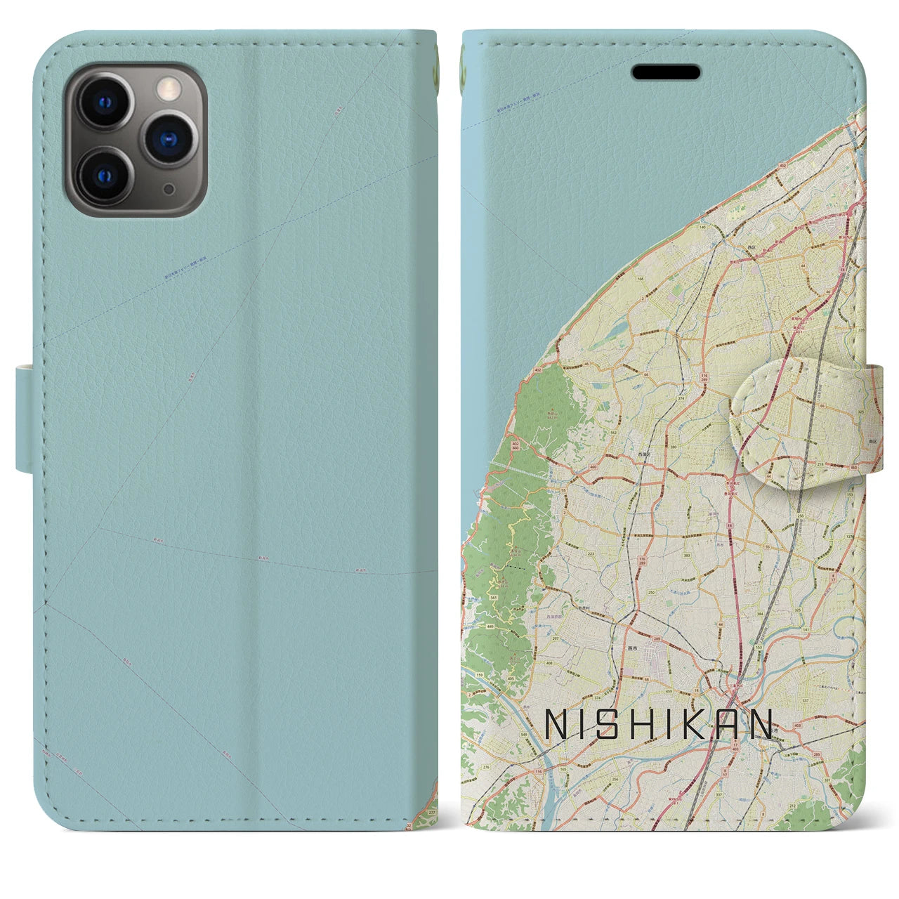 【西蒲（新潟県）】地図柄iPhoneケース（手帳タイプ）