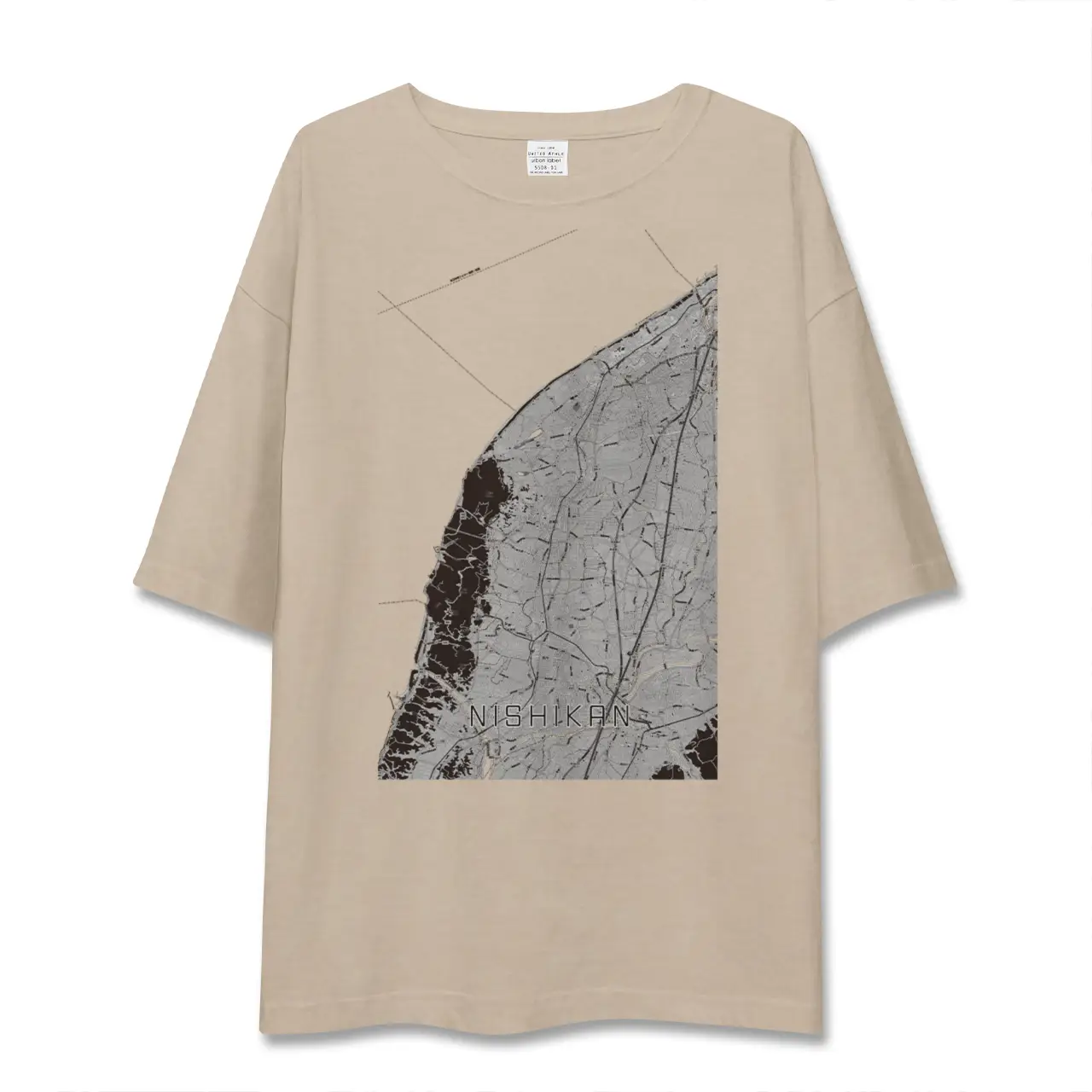 【西蒲（新潟県）】地図柄ビッグシルエットTシャツ