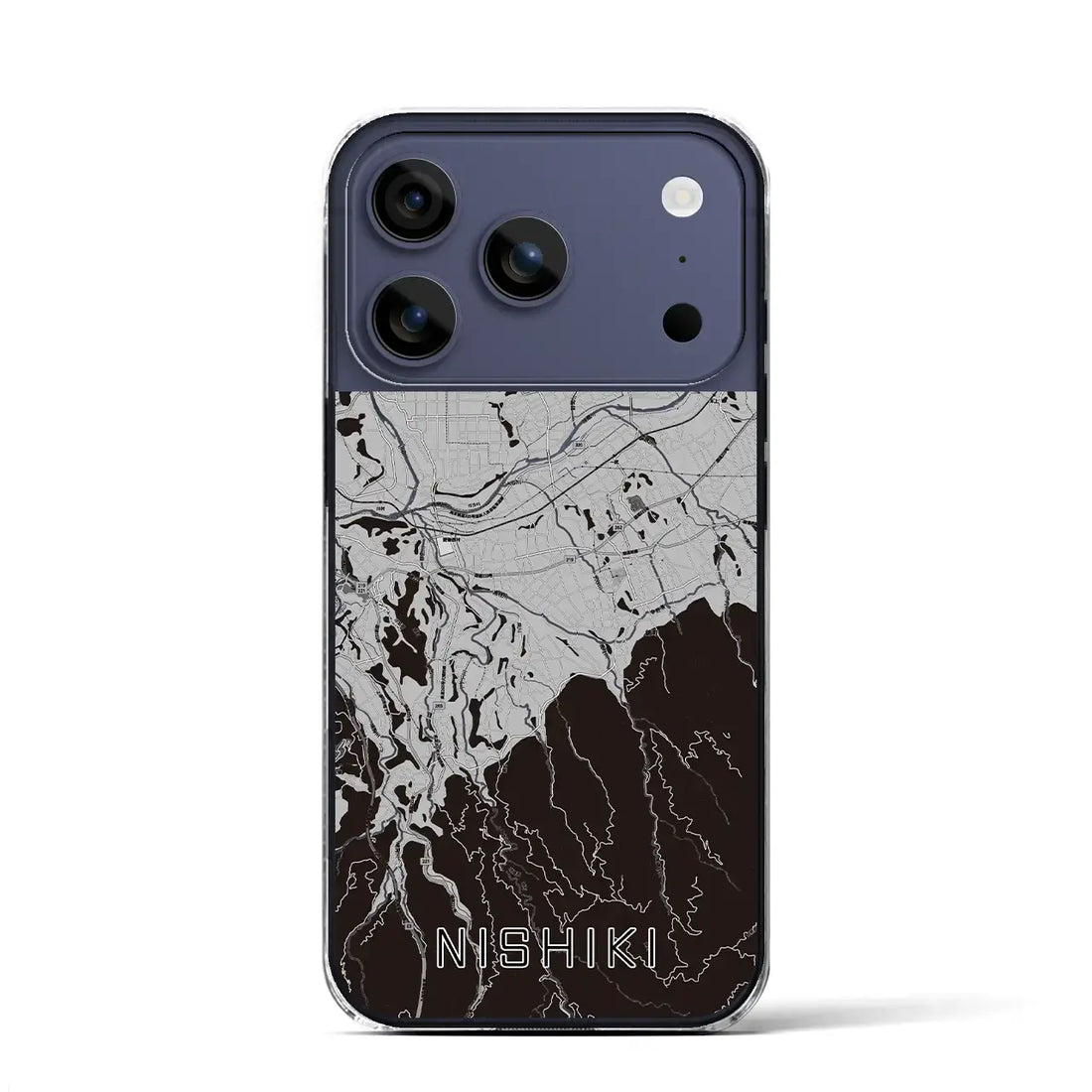 【錦（熊本県）】地図柄iPhoneケース（クリアタイプ）モノトーン・iPhone 17 Pro Max 用
