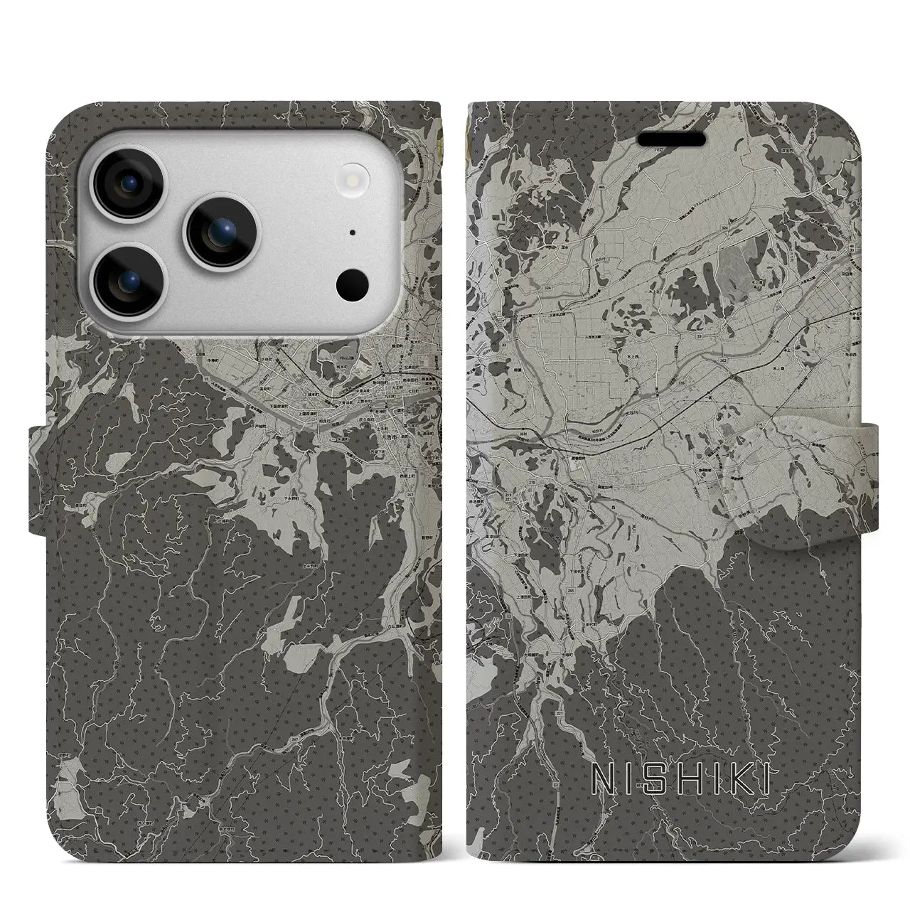 【錦（熊本県）】地図柄iPhoneケース（手帳タイプ）