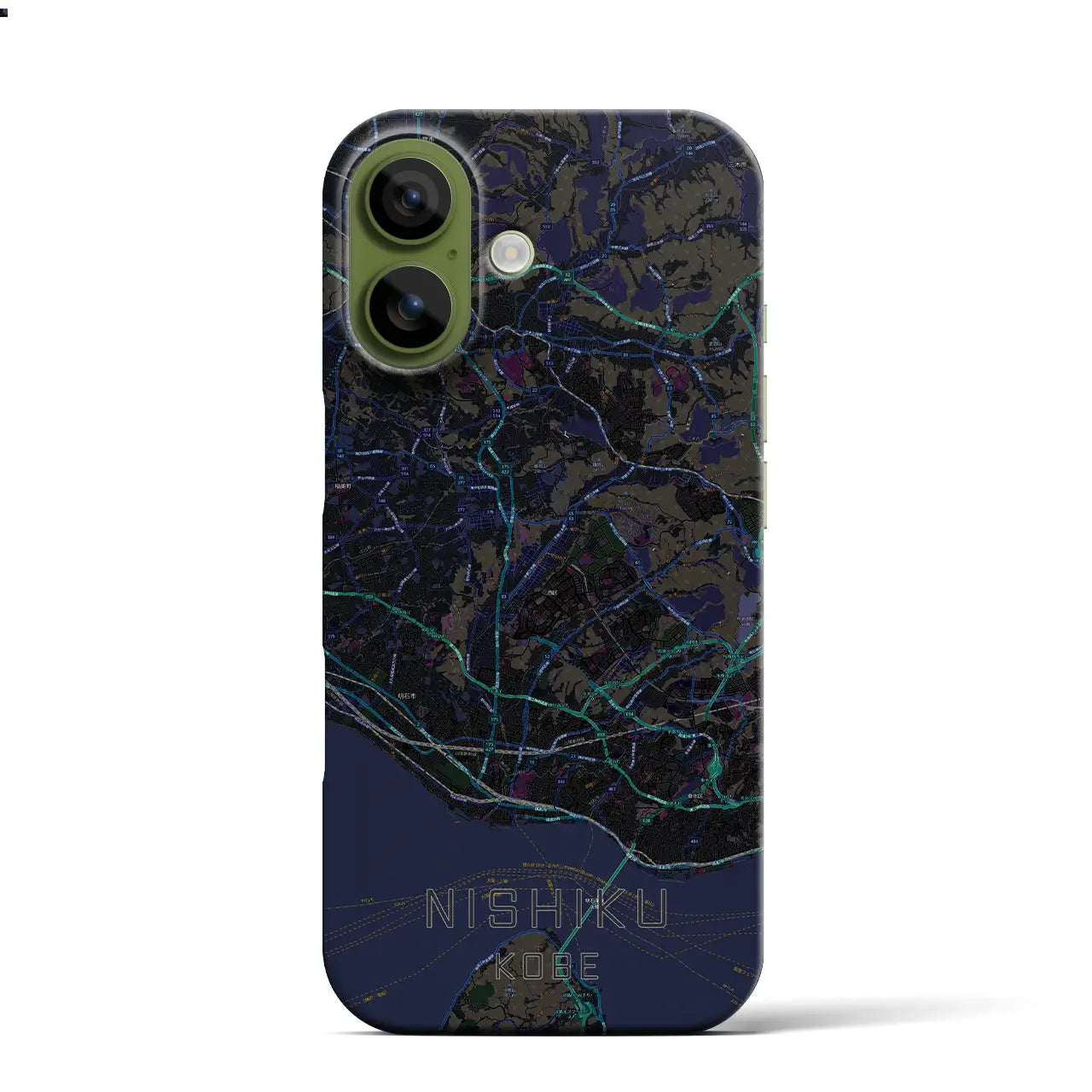 【西区（神戸市）】地図柄iPhoneケース（バックカバータイプ）