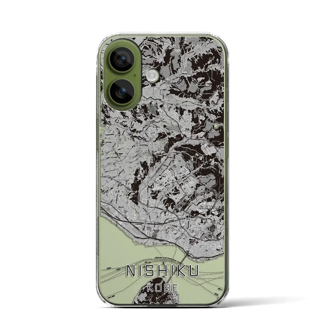 【西区（神戸市）】地図柄iPhoneケース（クリアタイプ）モノトーン・iPhone 17 Pro Max 用
