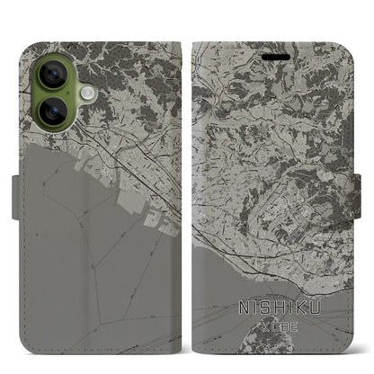 【西区（神戸市）】地図柄iPhoneケース（手帳タイプ）