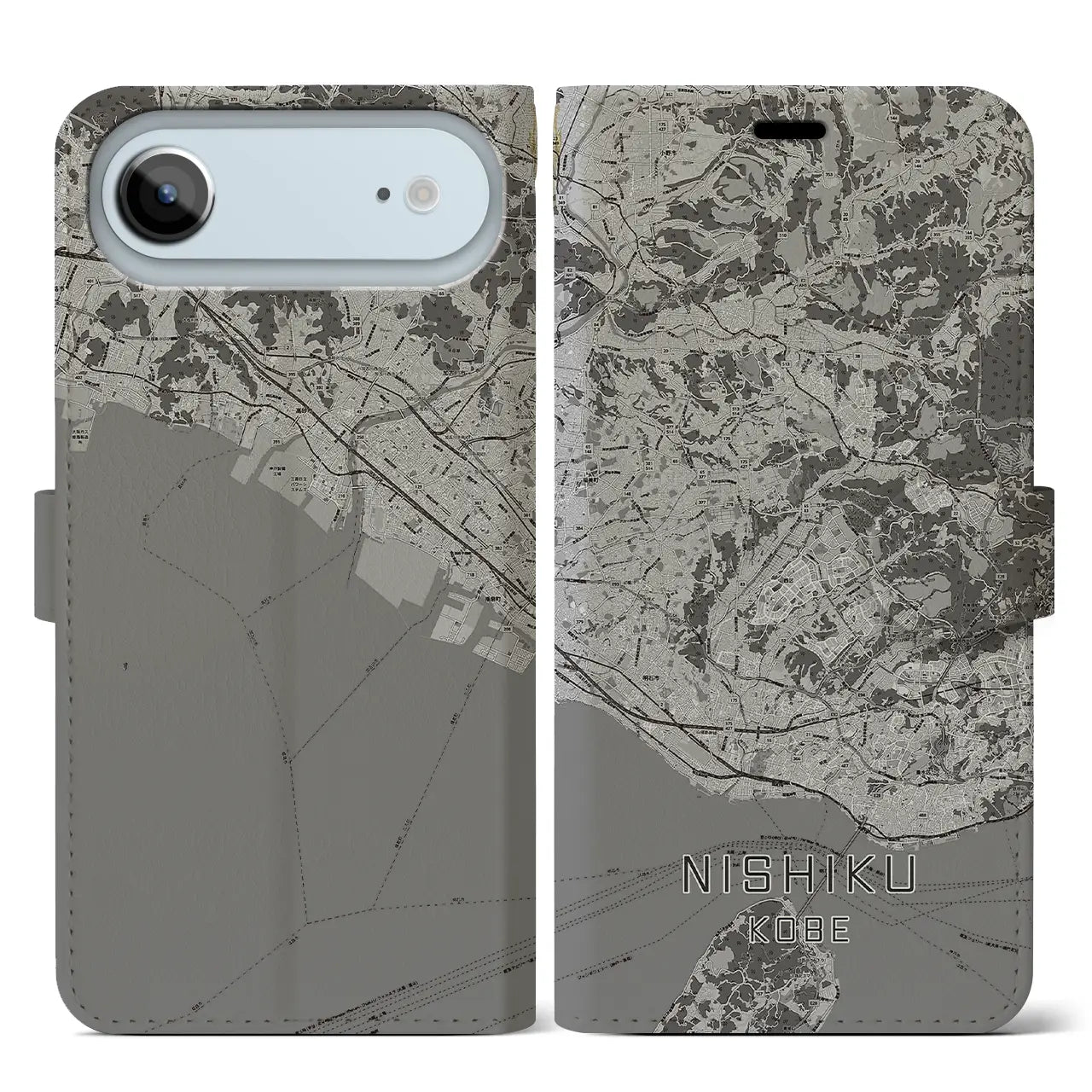 【西区（神戸市）】地図柄iPhoneケース（手帳タイプ）