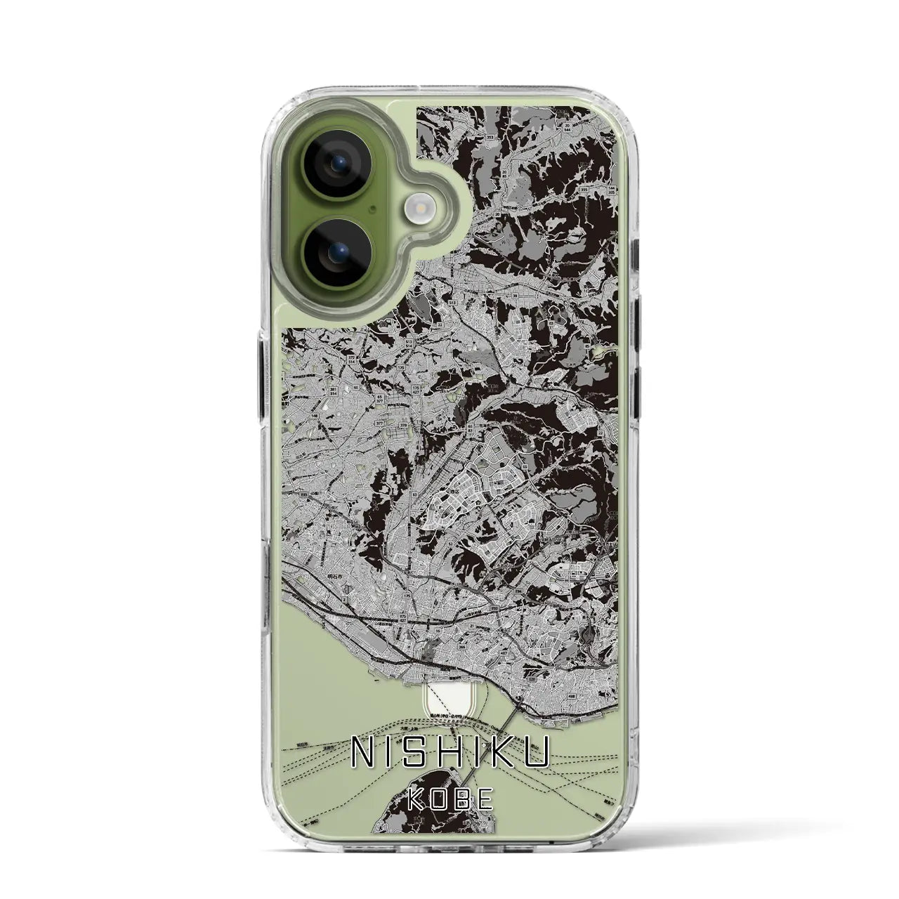 【西区（神戸市）】地図柄iPhoneケース（MagSafeタイプ）