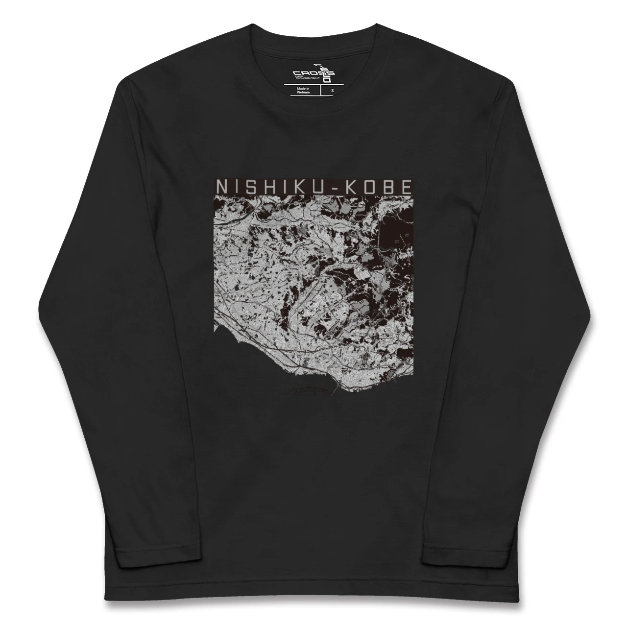 【西区（神戸市）（兵庫県）】地図柄ロングスリーブTシャツ