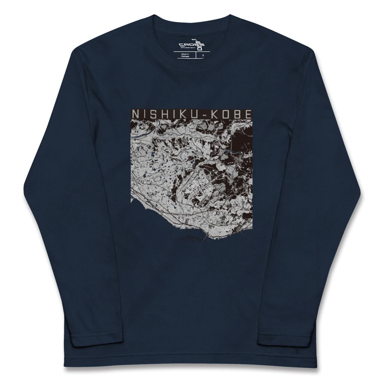 【西区（神戸市）（兵庫県）】地図柄ロングスリーブTシャツ