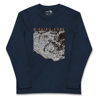 【西区（神戸市）（兵庫県）】地図柄ロングスリーブTシャツ