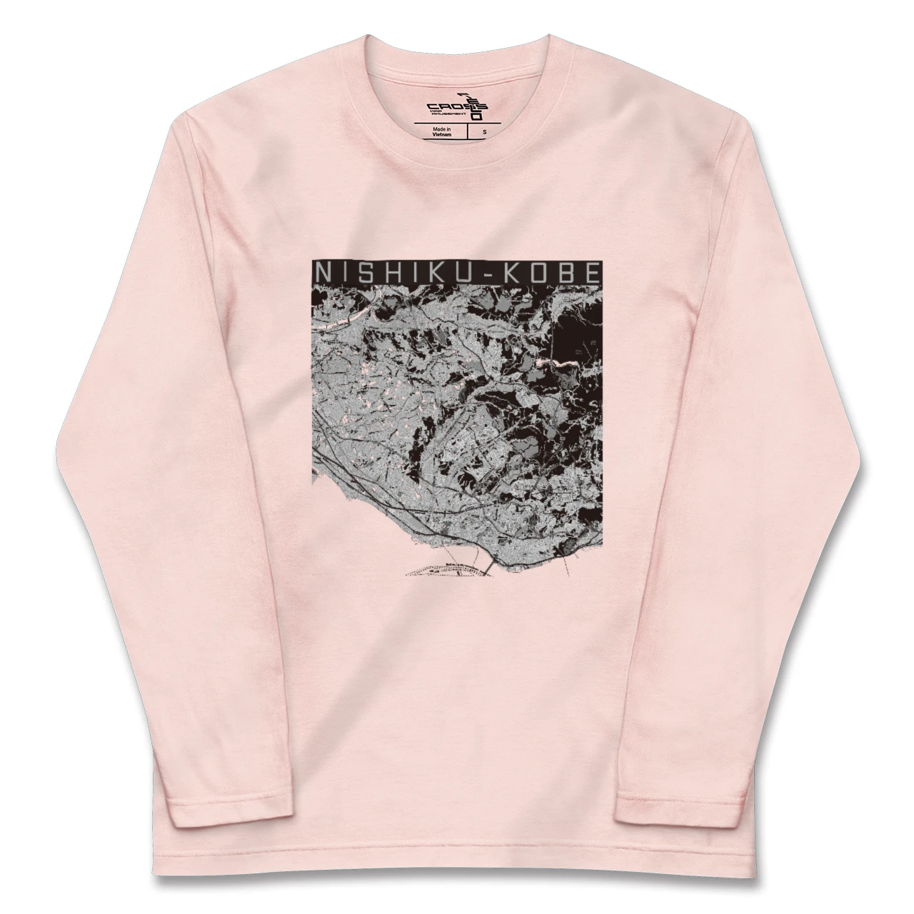 【西区（神戸市）（兵庫県）】地図柄ロングスリーブTシャツ