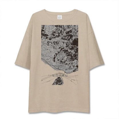 【西区（神戸市）（兵庫県）】地図柄ビッグシルエットTシャツ