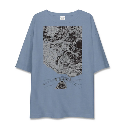 【西区（神戸市）（兵庫県）】地図柄ビッグシルエットTシャツ