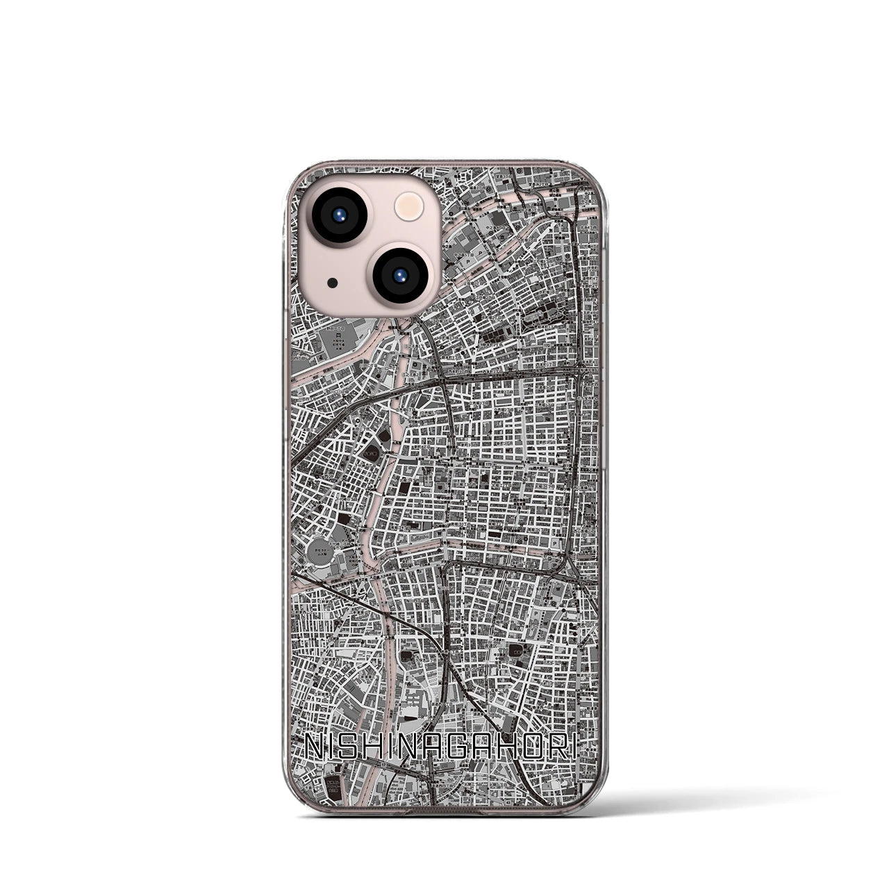 【西長堀（大阪府）】地図柄iPhoneケース（クリアタイプ）