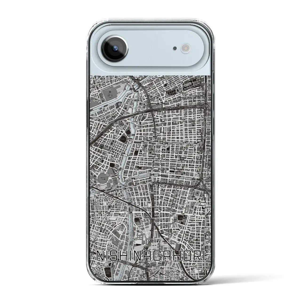 【西長堀（大阪府）】地図柄iPhoneケース（クリアタイプ）