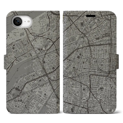 【西長堀（大阪府）】地図柄iPhoneケース（手帳タイプ）