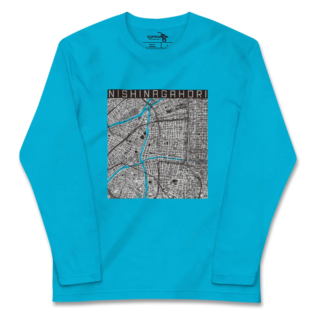 【西長堀(大阪府)】地図柄ロングスリーブTシャツ