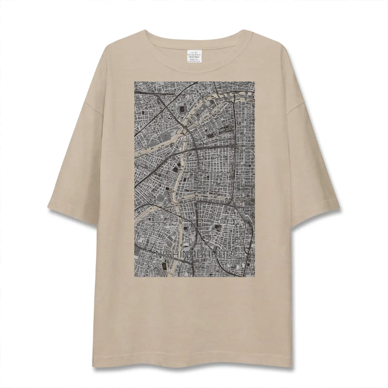 【西長堀（大阪府）】地図柄ビッグシルエットTシャツ