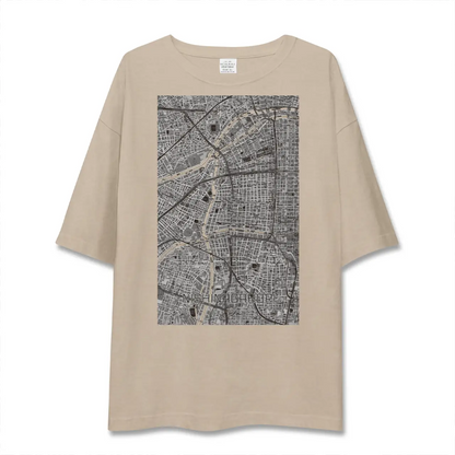 【西長堀（大阪府）】地図柄ビッグシルエットTシャツ