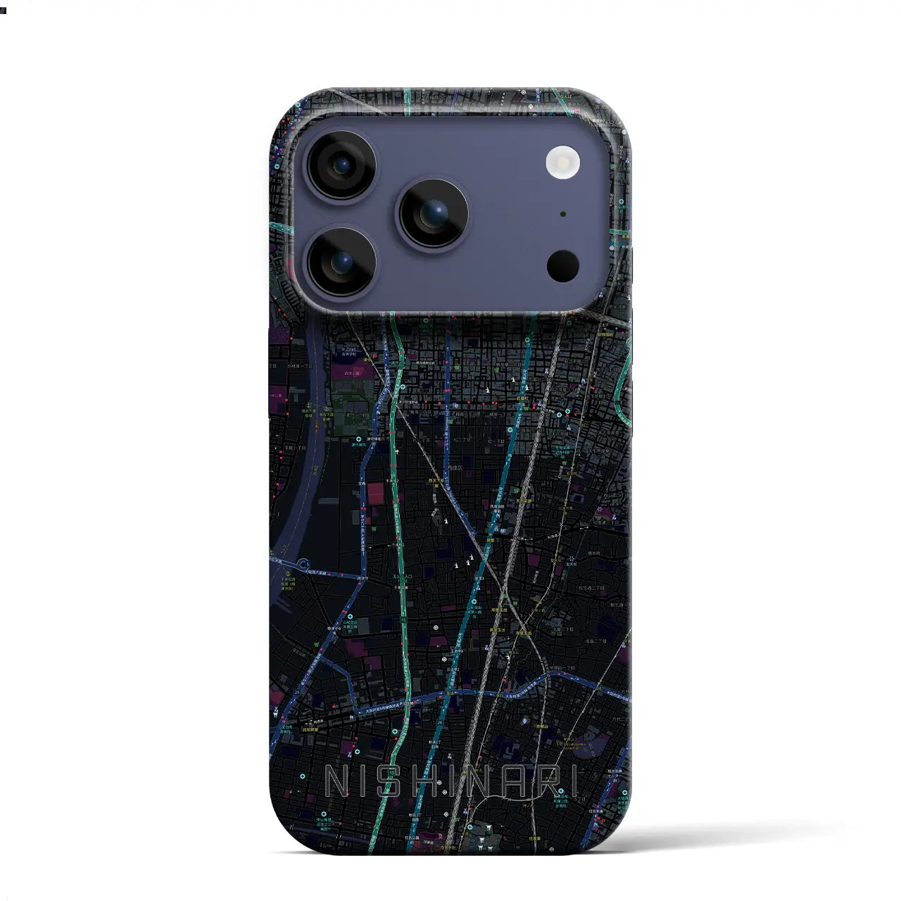 【西成（大阪府）】地図柄iPhoneケース（バックカバータイプ）