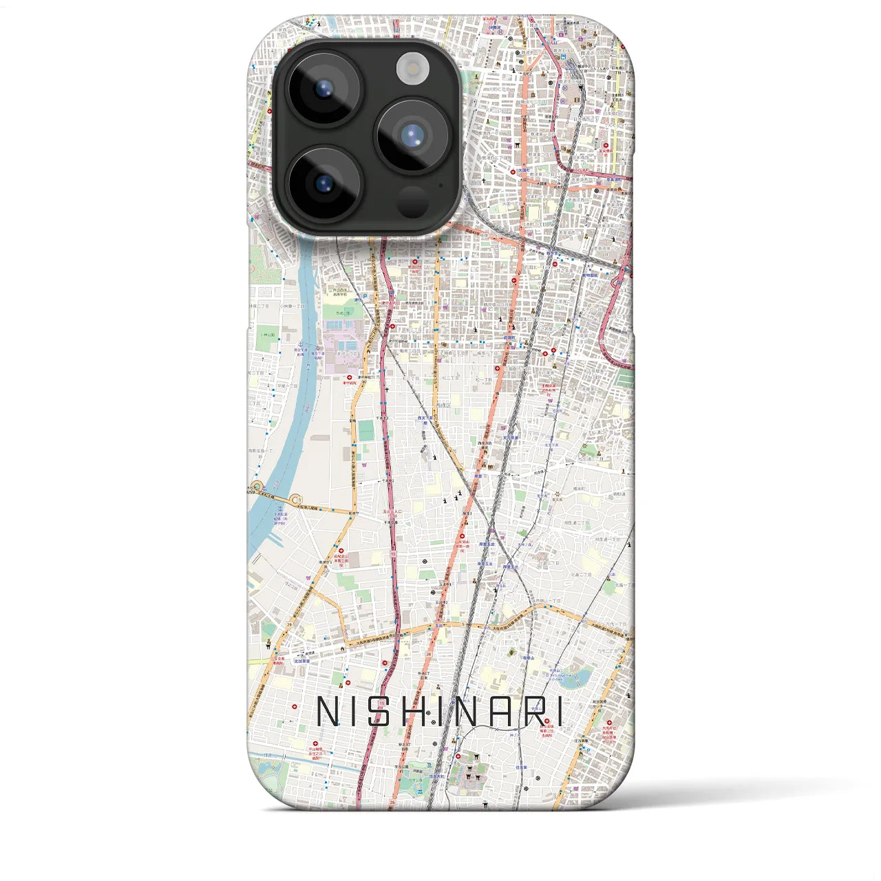 【西成（大阪府）】地図柄iPhoneケース（バックカバータイプ）