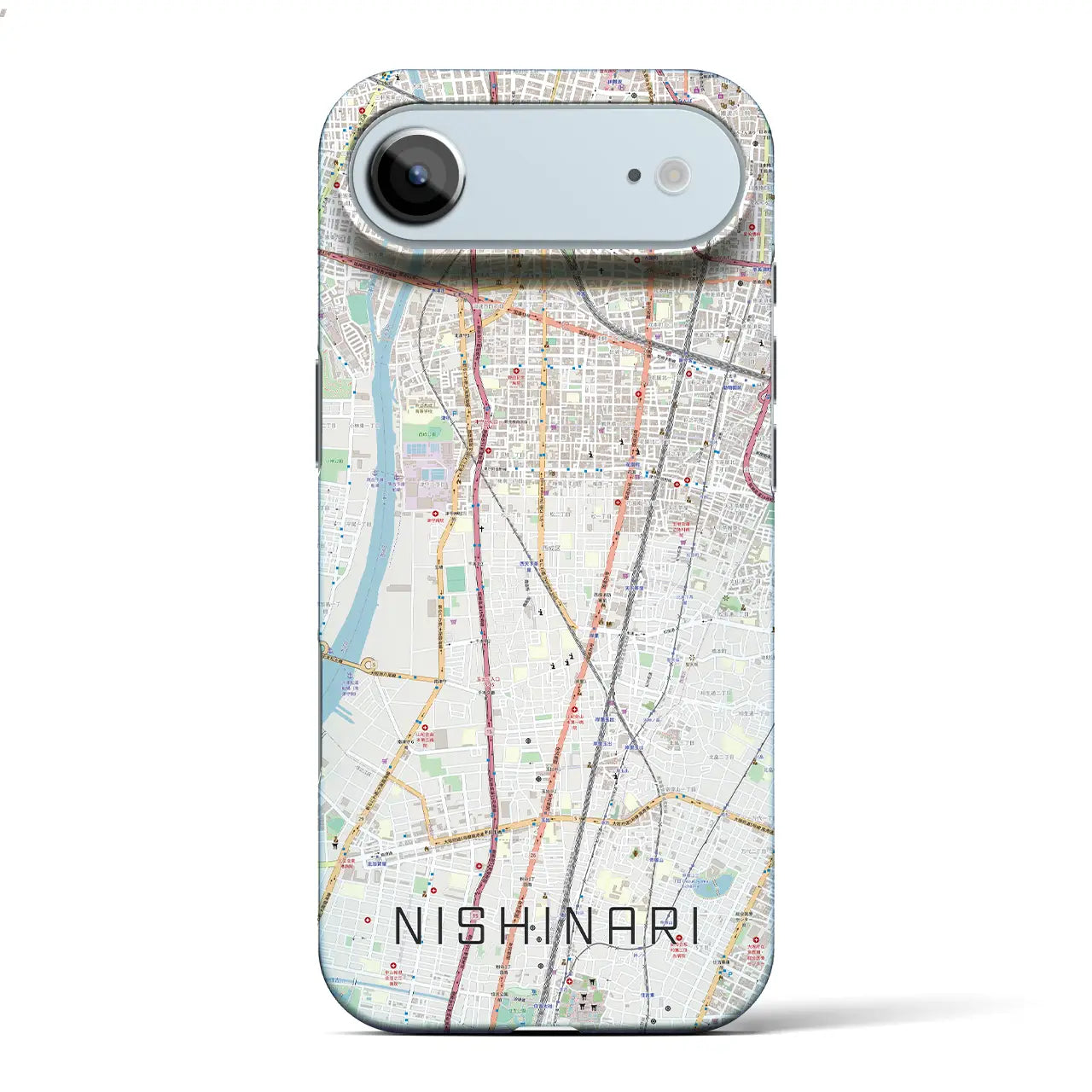 【西成（大阪府）】地図柄iPhoneケース（バックカバータイプ）