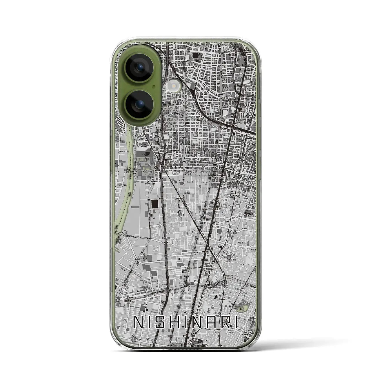 【西成（大阪府）】地図柄iPhoneケース（クリアタイプ）