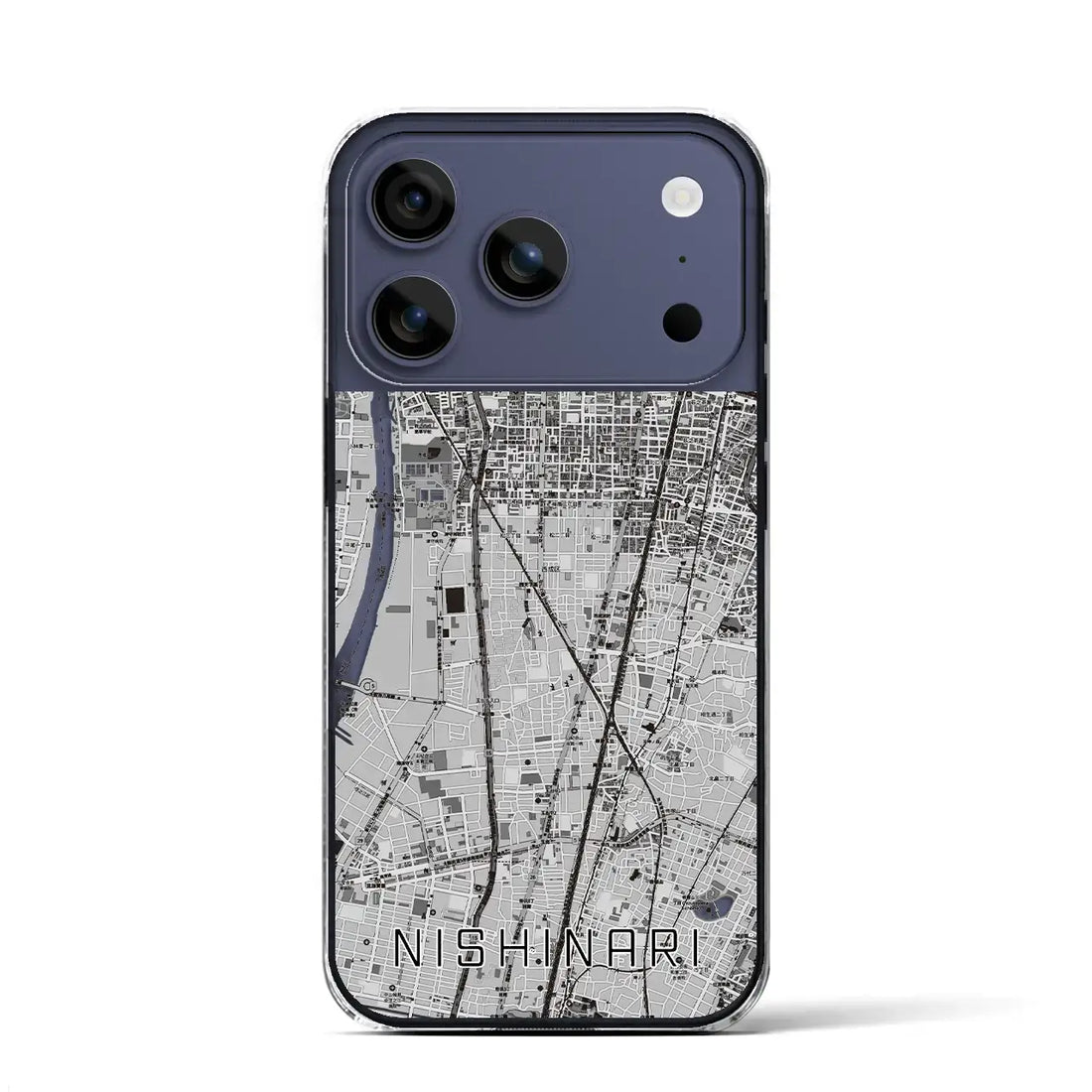 【西成（大阪府）】地図柄iPhoneケース（クリアタイプ）