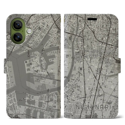 【西成（大阪府）】地図柄iPhoneケース（手帳タイプ）