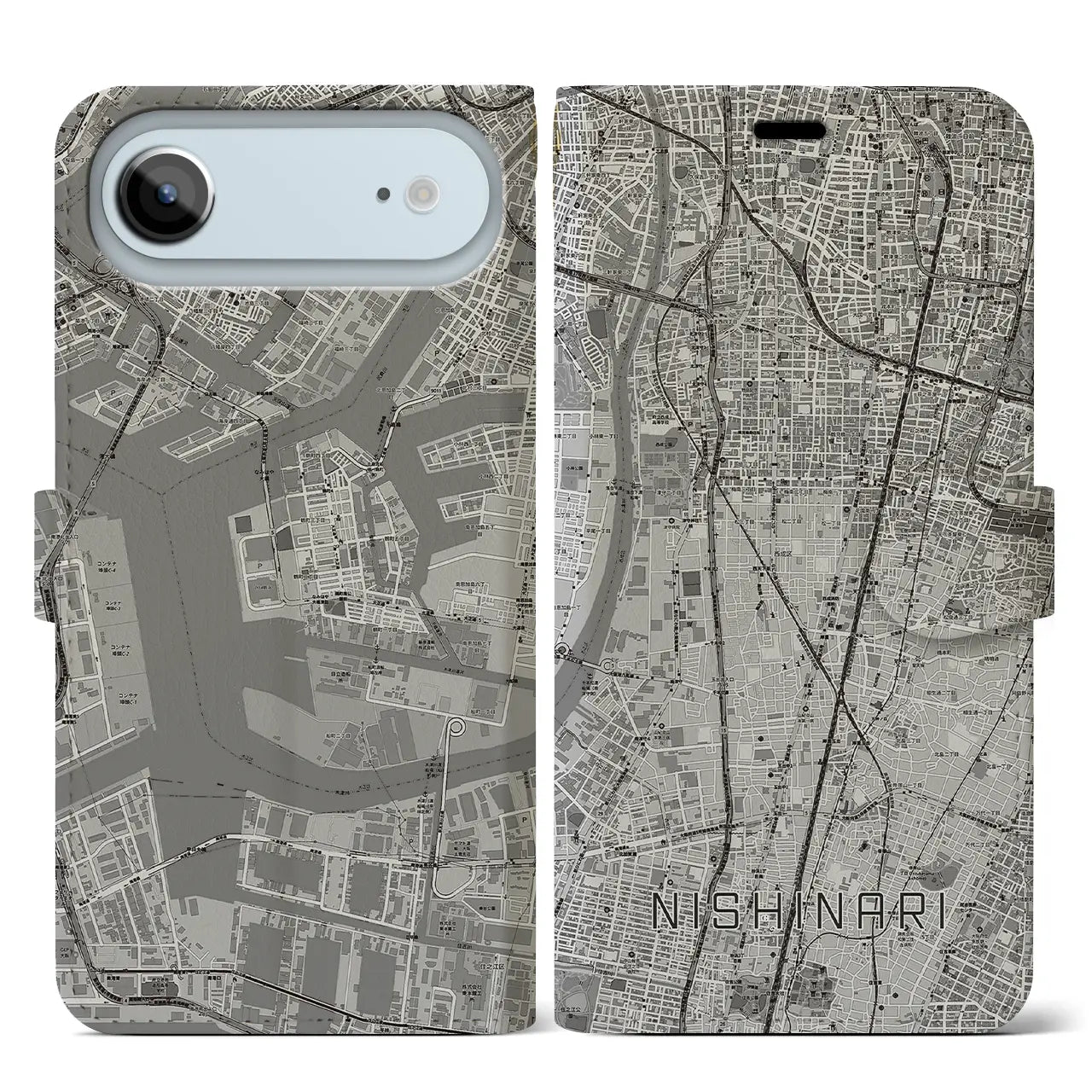 【西成（大阪府）】地図柄iPhoneケース（手帳タイプ）