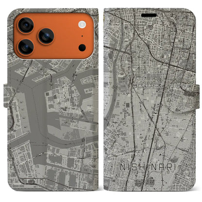 【西成（大阪府）】地図柄iPhoneケース（手帳タイプ）